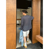 WIAOFELLAS  -  Men's Retro Lazy Style Stripes Contrasting Color Thin Sun Protection Long-sleeved Shirt Men's and Women's Breathable Tops