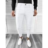 WIAOFELLAS  -  New Men's Business Casual Skinny Stretch Slim Fit Pencil Pants Trousers Fashion Waterproof Elasticity Waist Solid Jogging Pants