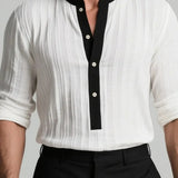 Wiaofellas  -  Autumn Winter New Men's Casual Knitted Round Neck Half-Button Knit Sweater Men's Clothes