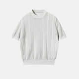 Wiaofellas  -  Men Summer Knit T-shirt Short Sleeve O Neck Slim Fit Casaul Tees Hollow Out Mesh Streetwear Breathable Pullover Tops M-3XL