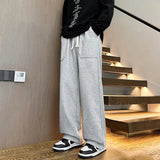 WIAOFELLAS  -  Men's Sweatpants Rest Sports Pants Spring Autumn Casual Wide Leg Trend Fashion Loose Quality Fabric Comfortable Breathable Pants