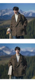 WIAOFELLAS  -  Woolen Plaid Short Casual Coat Versatile Coat Loose Windbreaker Ins Cool and Trendy