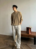 WIAOFELLAS  -  Old Money Wind Sweater Men's Autumn and Winter Lazy Premium Sense Interior Bottom Long Sleeve Knitted Sweater Relaxed Jacket