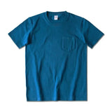 WIAOFELLAS  -  265g Thick Retro Cotton Heavy T-shirts Seamless Round Neck Pocket Short-sleeved Tshirts Men Tops Tee Breathable Skin-friendly