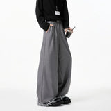 WIAOFELLAS  -  Grey Black Suit Pants Men Oversized Society Mens Dress Pants Korean Casual Loose Wide Leg Pants Mens Office Formal Trousers