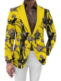 WIAOFELLAS  -  New Spring and Autumn Men's Casual Suit Digital Printing Tie Dyeing Classic Tiger Fashion Street Party Dress Coat Large size Top