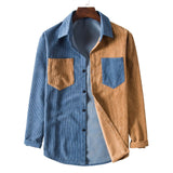 Wiaofellas  -  New Men's Long-sleeved Shirt Fashion Trend Shirt Color Matching Spring and Autumn Stitching Shirt