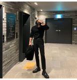 WIAOFELLAS  -  Winter Half-turtleneck Sweater for Men Korean Style Trendy Harbor Style Inner Layer Solid Color Casual and Versatile