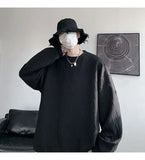 WIAOFELLAS  -  T-shirts Men Advanced Fashion Simple Streetwear O-neck Daily Korean Style Charming Youthful Chic All-match Casual Loose College