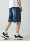 Wiaofellas  -  New Men Summer Streetwear Loose Straight Jeans Shorts Male Wide Legs Denim Shorts Mens Casual Knee-length Shorts G212