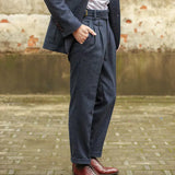 WIAOFELLAS  -  Autumn Winter Vintage Gurkha Pants Men England Style High Waist Casual Straight Leg Rolled Edge Trousers Woolen Naples Suit Pant