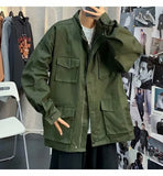 Wiaofellas  -  Hong Kong Style Retro Trendy Brand Men Spring and Autumn Multi-pocket Loose Versatile Trendy Functional Style Baseball Jacket