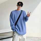 WIAOFELLAS  -  Winter Sweater Men Warm Solid Color Knitted Pullover Men Oversized Korean Loose Long Sleeved Sweater Mens Jumper Clothes