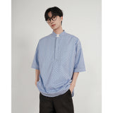 WIAOFELLAS  -  Summer Men's Oversized Short-Sleeve Shirt – Loose Fit Casual Tee, Light Blue/Deep Blue (M-5XL) Young Pullover