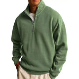 WIAOFELLAS  -  Spring Autumn New Men's Half Standing Collar Zipper Polo Sweatshirts Men Casual Pullovers Daily Sportswear Long Sleeve Clothing