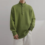 Wiaofellas  -  fall outfits men Men's Clothing Korean Popular Knitted Long Sleeve Patchwork Pullover Sweaters Light Luxury Leisure Retro Button-down Knitwear