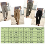 WIAOFELLAS  -  Spring Summer Thin Pants Plus Size 6XL Men's Loose Casual Trousers Cotton Elastic Waist Wide Leg Baggy Bottoms