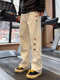 Wiaofellas  -  Casual Sporty Tied-Dye Slant-Cut Loose Fit Straight Leg Pants Men Women Summer CleanFit Drapey Micro Flared Trousers