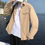 WIAOFELLAS  -  Street-fried High-end Shirt Men's Cold Style Long-sleeved Shirt Niche Design Handsome Top Spring and Summer New Jacket