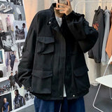 Wiaofellas  -  Hong Kong Style Retro Trendy Brand Men Spring and Autumn Multi-pocket Loose Versatile Trendy Functional Style Baseball Jacket