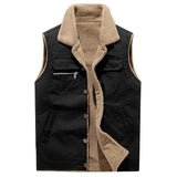 WIAOFELLAS  -  Winter Men Fleece Warm Vest  Autumn Men Soft Warm Casual Thick Waistcoat Male New Stand-Up Collar Sleeveless Jacket