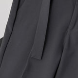 Wiaofellas  -  Men Pleated Dress Pants with Belt Business Casual Non-Iron Straight Trousers Male Solid Color Ankle Length Office Work Pants