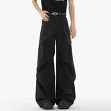 WIAOFELLAS  -  Solid Color Men Suit Pants New Casual Solid Color Pleated Design Baggy Wide Leg Male Flared Trousers Spring Simple