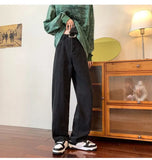 WIAOFELLAS  -  High Street Original American Trendy Wide Leg Jeans Men Autumn Winter New Korean Button Pocket Zipper Loose Straight Pants