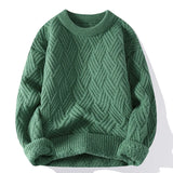Wiaofellas  -  Autumn Winter New Men Thickened Knit Sweater Warm Coat O Neck Sweaters Pullover Jumpers Top Teenager Student Knitted Sweatshirts