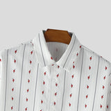 Wiaofellas  -  Men Shirt Striped Printing Lapel Long Sleeve Loose Men Clothing Streetwear Fashion Casual Tops Male Shirts S-5XL