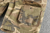 WIAOFELLAS  -  Heavy wash to do old camouflage cargo casual shorts men's American retro trend summer new loose straight pants