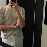 WIAOFELLAS  -  Fried Dough Twists short sleeve T-shirt summer men's Korean version loose half sleeve solid round neck T-shirt bottoming shirt