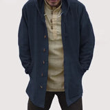 WIAOFELLAS  -  Mens Autumn Casual Cotton And Linen Hoodies New Essential Retro Solid Color Simple Loose Mid-Length Hooded Jacket For Men