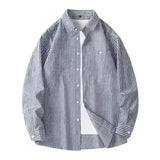 WIAOFELLAS  -  Retro Autumn Autumn Coat Trendy Striped Loose Japanese Long-sleeved Shirt Men's Casual Loose Shirt