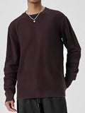 Wiaofellas  -  Leisure Pure Color Knitted Bottoming Tops Mens Spring Autumn Casual O Neck Long Sleeve Jumpers Men Fashionable Knitting T-shirts