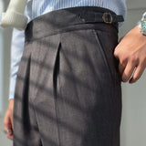 Wiaofellas  -  High Quality Men Dress Pant Men Solid Color Pant British Style Suit Pant Men Formal Wear Men Dress Pant Business Office Trouser