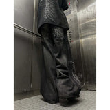 Wiaofellas  -  Men Y2K Gothic Spider Baggy Jeans Distressed Washed Raw Edge Wide Leg Denim Pants Hip Hop Streetwear Ghost Loose Trousers