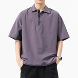 WIAOFELLAS  -  Summer Lightweight Outdoor Quick Drying T-shirt Sports Breathable Polo Shirt for Men Training Trendy Lapel Short Sleeved T-shirt