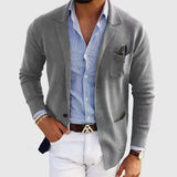 WIAOFELLAS  -  Autumn Fashion Knit Cardigan Men's Sweater Top Male Clothes Long Sleeve V-Neck Solid Weater Slim Fit Sweater Jacket Men's Coat