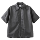Wiaofellas  -  Summer New Mens Clothing High-End Light Luxury Casual Short-Sleeved Tops Thin Section High Street Y2k Zipper Shirt Men
