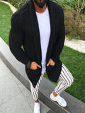 WIAOFELLAS  -  Men's Cardigan Sweater Spring And Autumn New Solid Color Quality Slim Knit Casual Large Size Sweater