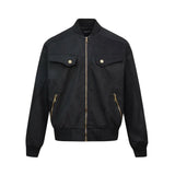 WIAOFELLAS  -  American Trendy Pilot Jacket Mens Autumn Winter Short Retro Button Pocket Bomber Coats Thickening Tooling Outwear High-quality