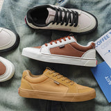 WIAOFELLAS  -  Sales of Spring and Autumn Retro Style New Design Original Men Flat PU Leather Non-slip Lace-up Leisure Skateboard Shoes