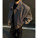 WIAOFELLAS  -  Autumn Short Jacket Men Fashion Casual Shoulder Padded Jackets Men Streetwear Korean Loose Bomber Jacket Mens Clothes M-3XL