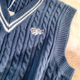 WIAOFELLAS  -  Sweater Vests Men Simple Embroidery Soft Cozy Japanese Style Handsome Sleeveless Knitted Jumper Aesthetic Hombre Streetwear Chic