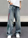 WIAOFELLAS  -  Jeans Men Niche Design All-match Vintage Hole Leisure Streetwear Popular Summer Simple Retro American Style Stylish Trouser Chic
