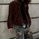 WIAOFELLAS  -  Men Hoodies Plush Patchwork Hooded Long Sleeve Zipper Male Sweatshirts Streetwear Loose Fashion Casual Men Jackets S-3XL