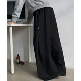 WIAOFELLAS  -  Gray American Sweatpants Men Autumn Draped Straight Wide-leg Sports Casual Trousers