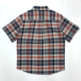 WIAOFELLAS  -  Plaid short-sleeved shirt Men's Japanese vintage linen youth summer cotton linen loose casual short-sleeved shirt