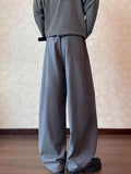 WIAOFELLAS  -  American High Street Casual Pants Men Women Autumn Winter Loose Drapey Slimming Floor-Length Knife- Wide Leg Trousers